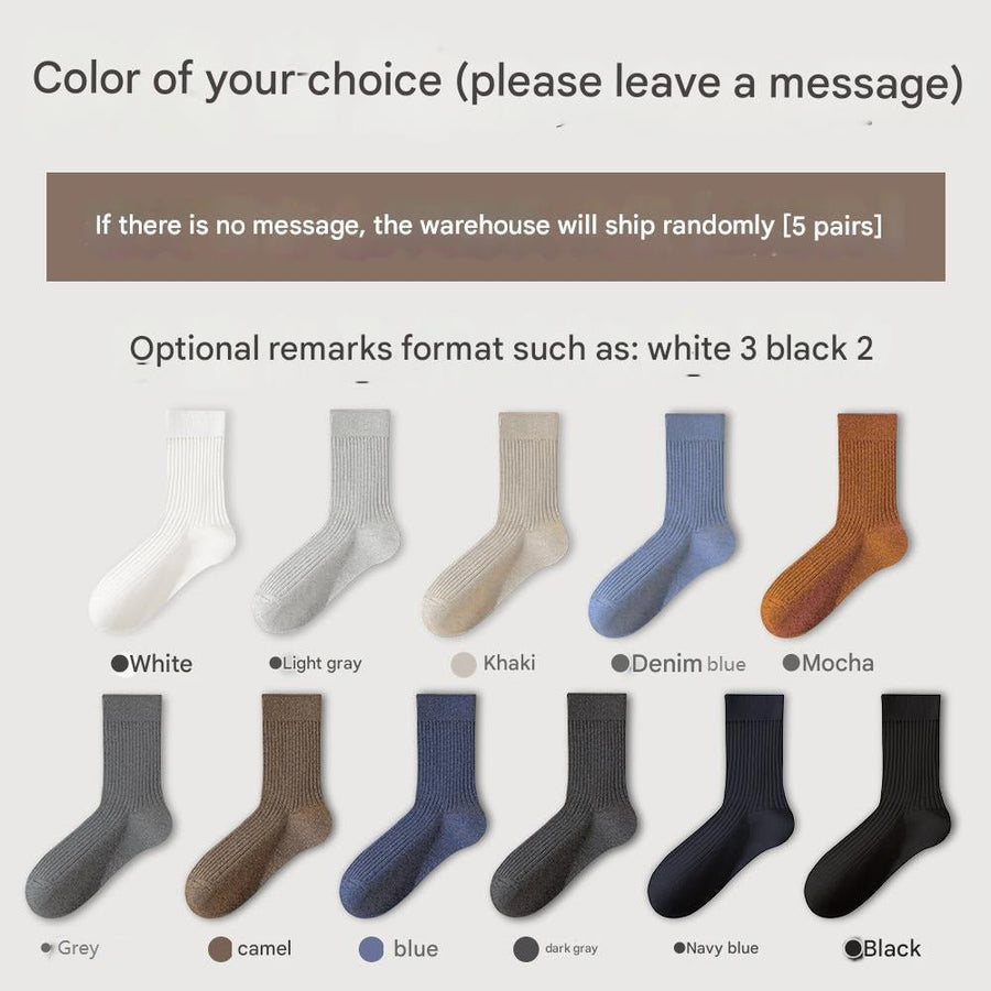 Men's Pure Cotton Mid - tube Business Socks - Sidiou Group
