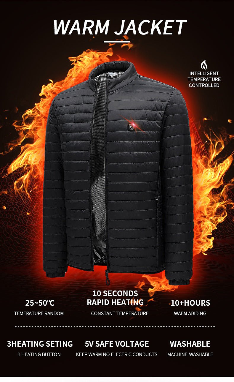 Men's Ultralight Waterproof Heated Padded Jacket anniou heating settings
