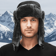 mens Heated Trapper Hat in Black