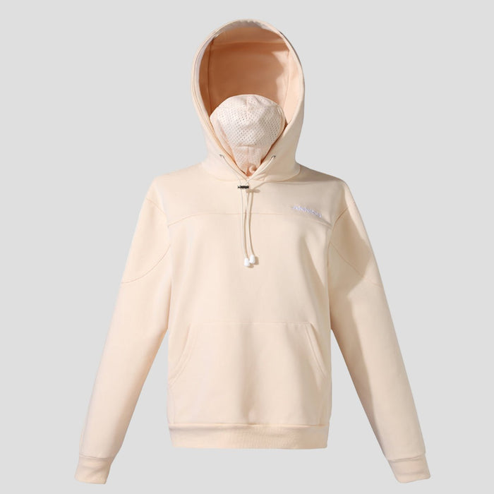 mens beige pullover masked hoodie 