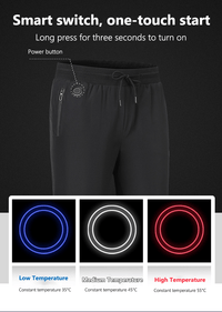 mens black Waterproof Heated Pants heat settings
