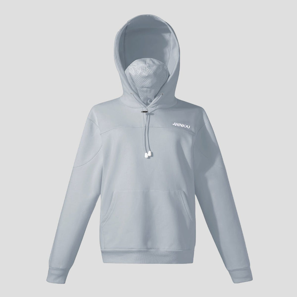 mens grey pullover masked hoodie 