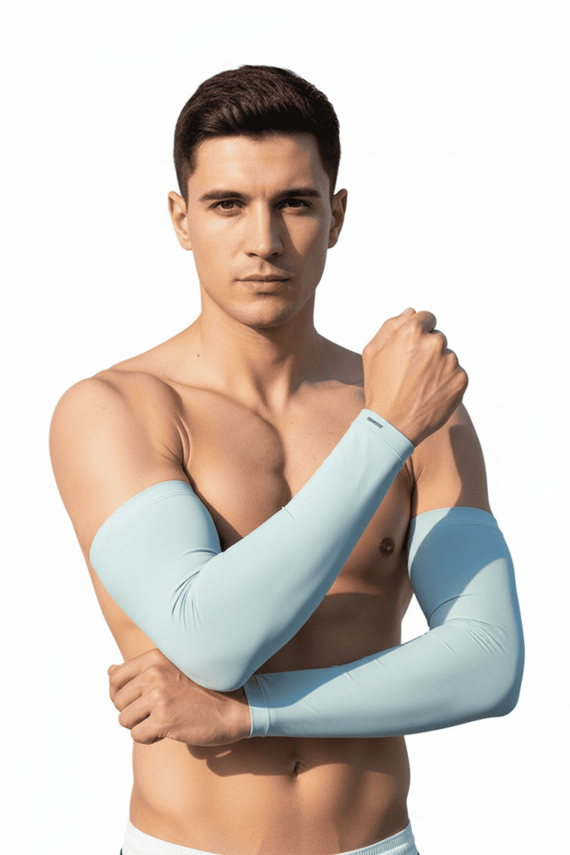 mens light blue UV Protection Arm Sleeves