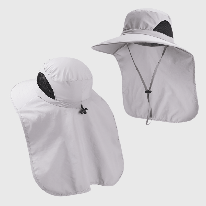 mens light gray UPF 50+ Fishing Hat