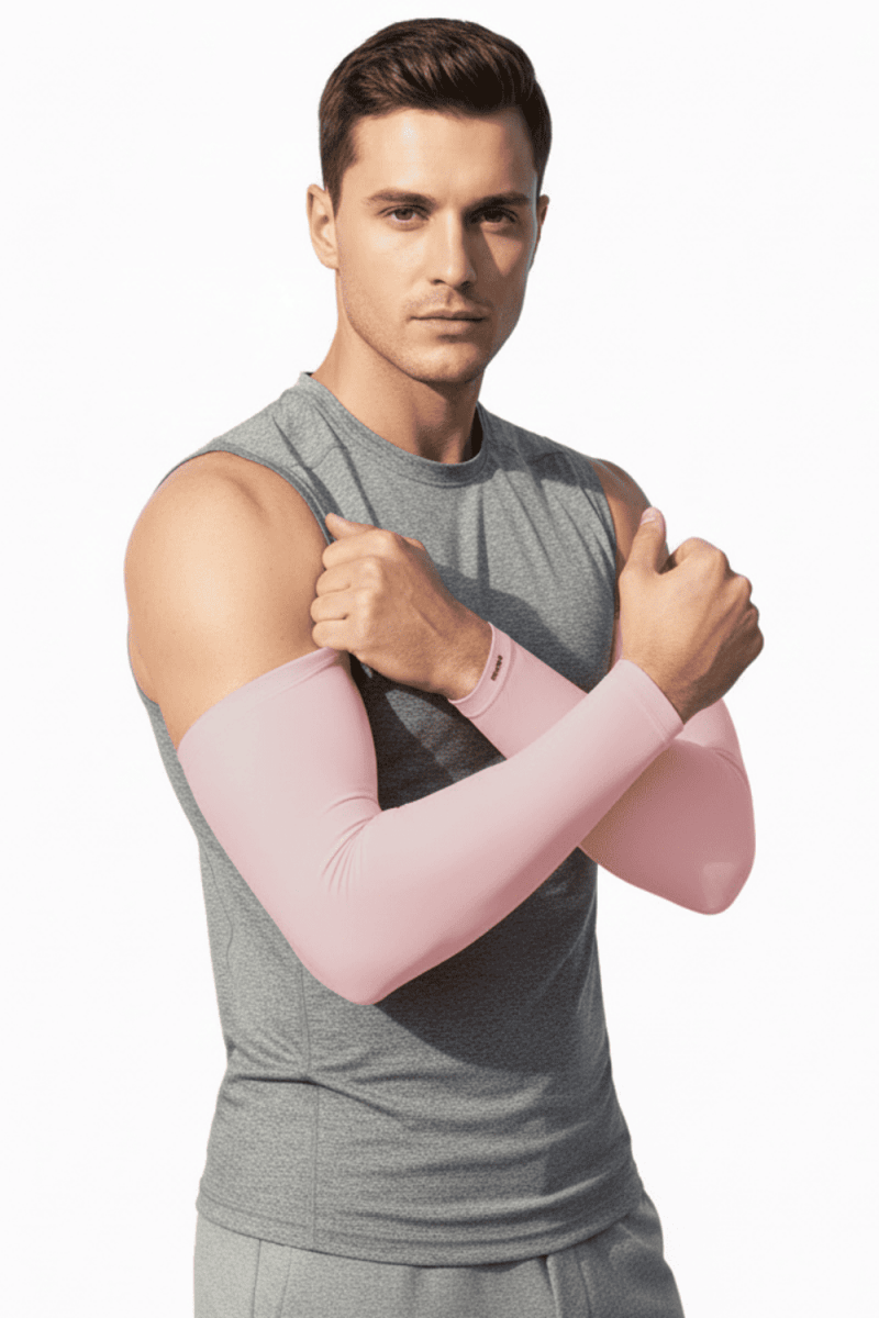 mens pink UV Protection Arm Sleeves