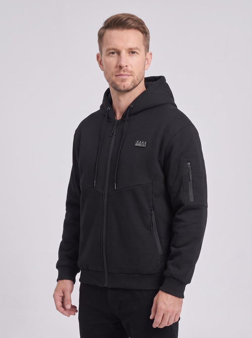 #black mens thermal heated coat