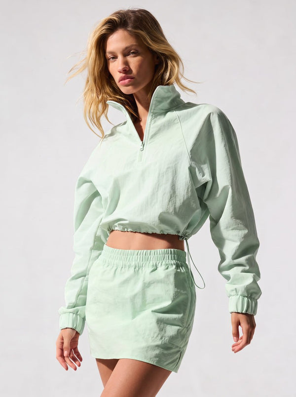 #mintgreen Cropped 1/4 Zip UV Protection Pullover