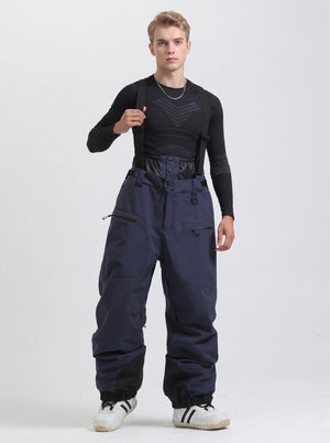 #navy Men's Waterproof Snowboard Bib Pants