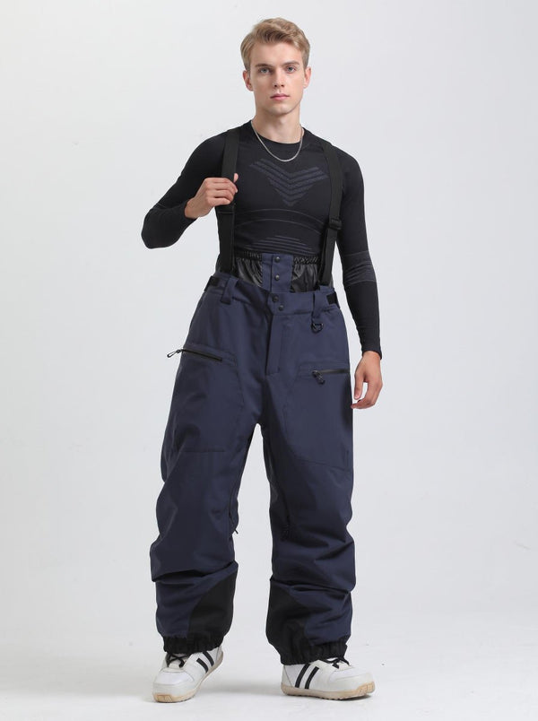 #navy Men's Waterproof Snowboard Bib Pants