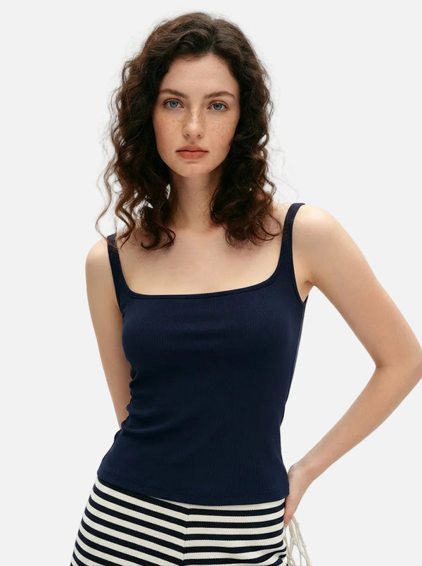 #navy Mulberry Silk Padded Camisole
