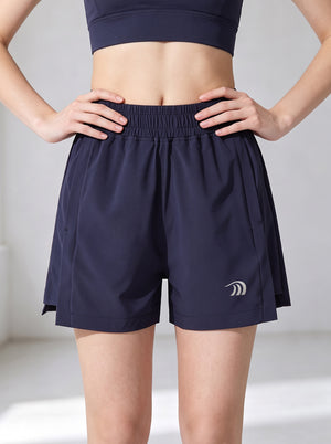 #navy Quick Dry Split Shorts
