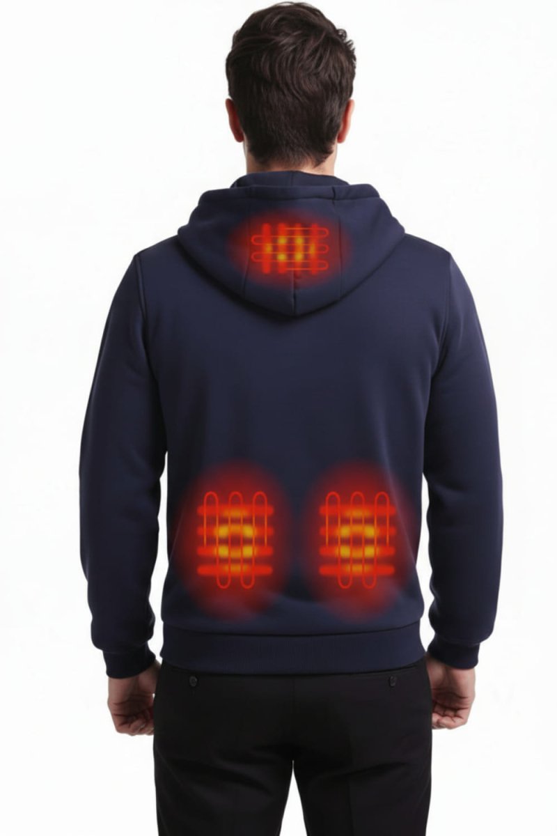 navy blue heated hoodie back 