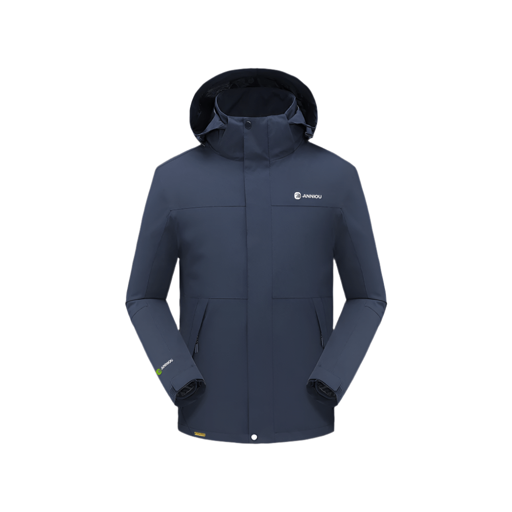 navy blue hooded Teflon 3-in-1 Shell Jacket