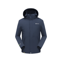 navy blue hooded Teflon 3-in-1 Shell Jacket