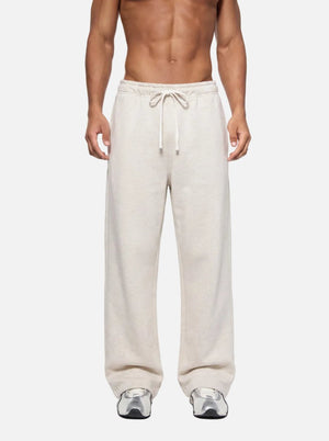 #oatgrey Drawstring Straight Leg Sweatpants