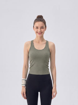 #olivegreen Women’s U‑Neck Workout Tank Top