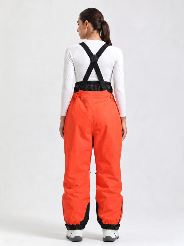 #orange Rear of Women's Suspender Ski Bib Pants