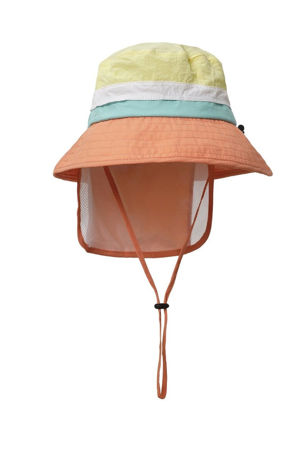 #orange UPF50 Color Block Kids Bucket Hat of front side