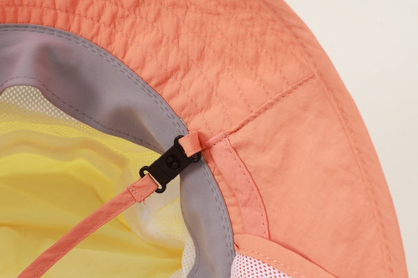 #orange UPF50 Color Block Kids Bucket Hat of inner detail