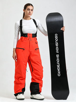 #Orange Women's Suspender Ski Bib Pants