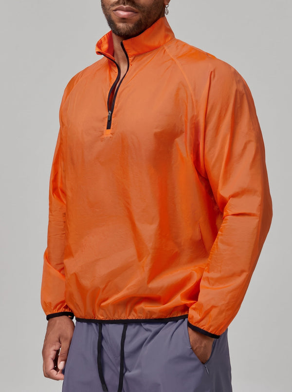 #orange stand collar windbreaker