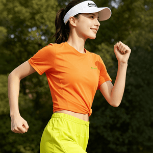 #orange womens short sleeve running tshirt