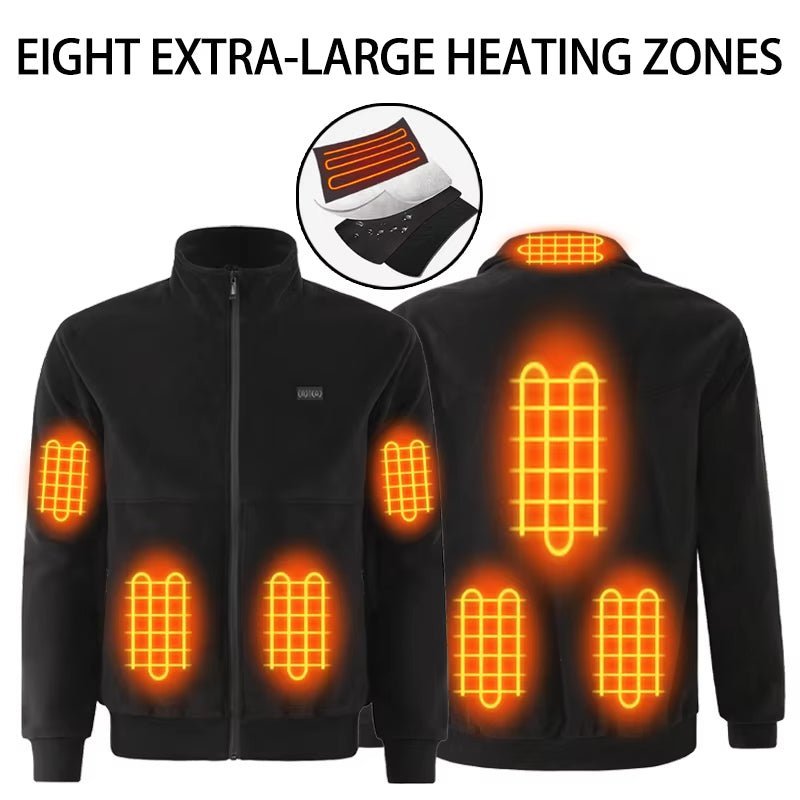 Men and Women's Polar Fleece Heated Jacket  by anniou heat zone pads