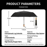 parameters of wooden handle business umbrella