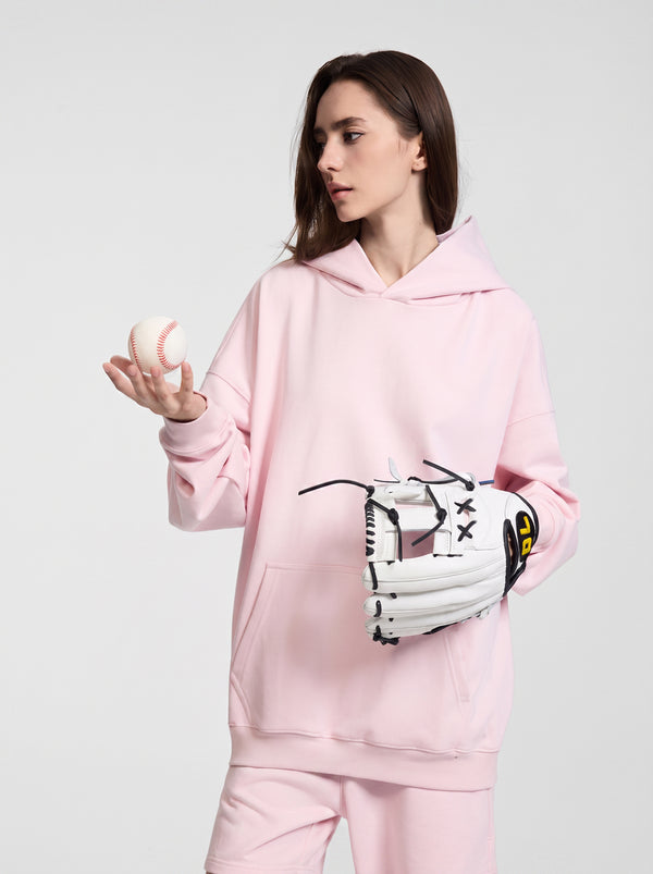 #pink Heavyweight Plain French Terry Hoodie