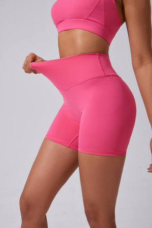 #pink Scrunch Bum Workout Shorts stretch