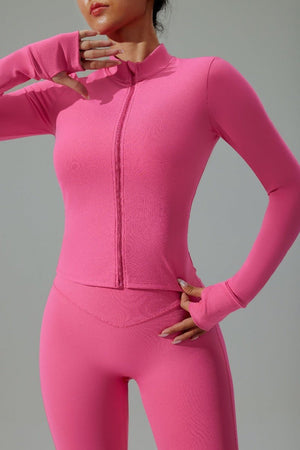 #pink UPF 50+ Slim Fit Sports Jacket 
