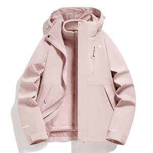 pink Waterproof 3 in 1 Fleece Jacket by Anniou 