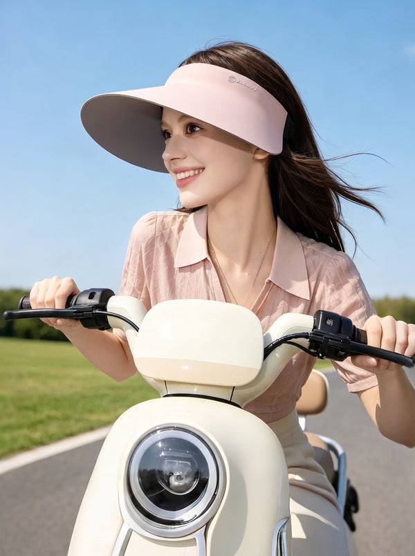 #pink Wide Brim Foldable Visor Hat