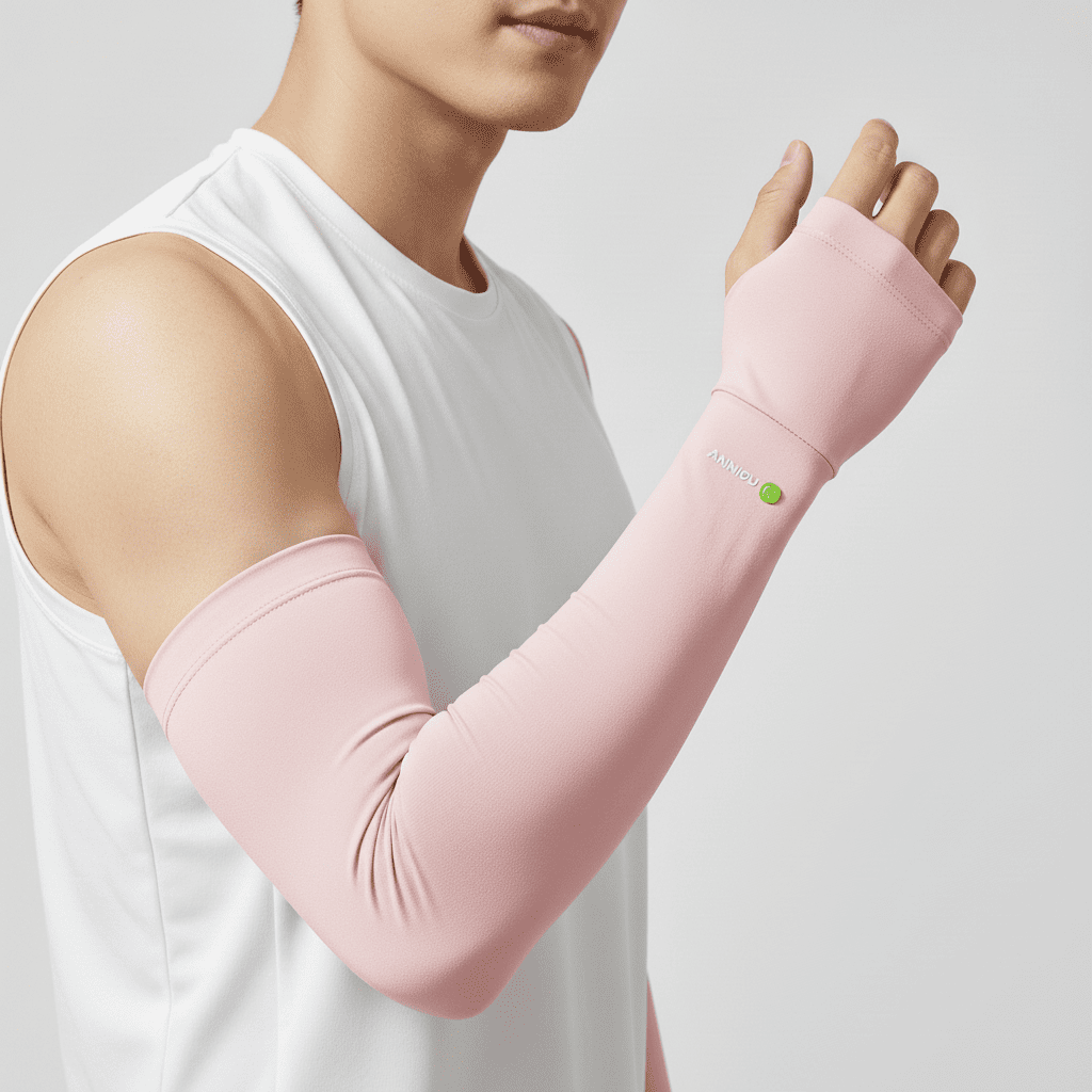 Mens Pink Original Yarn Sunscreen Sleeves