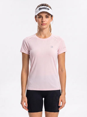 #pink Women Short Sleeve Running Sports T‑Shirt