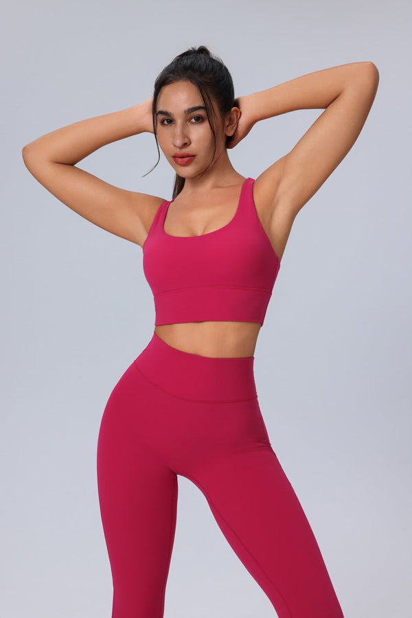 #pink Sports Bra and leggings