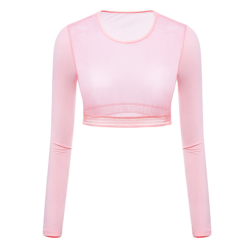 pink upf50 golf mesh layering top