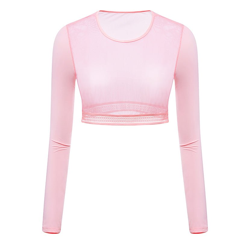pink upf50 golf mesh layering top