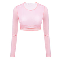 pink upf50 golf mesh layering top