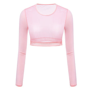 #pink upf50 golf mesh layering top