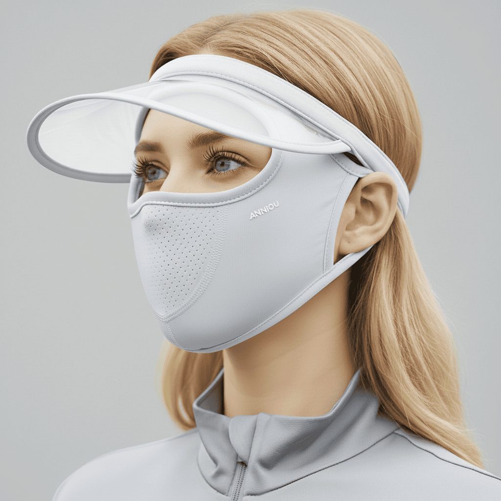 Pink Sun Protection Brim Face Mask