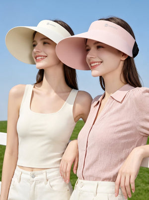 #pink womens Wide Brim Foldable Visor Hat