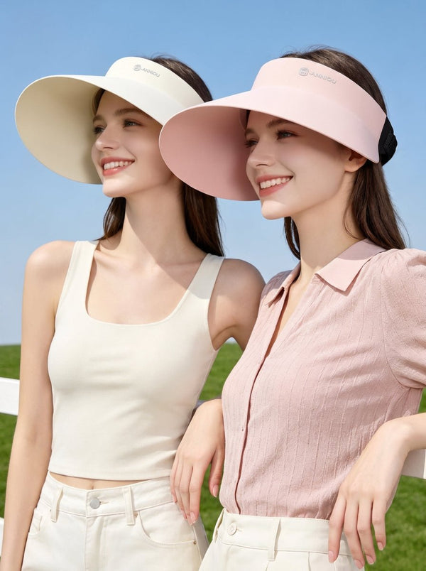 #pink womens Wide Brim Foldable Visor Hat