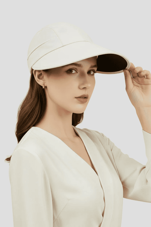 beige wide brim sun protection cap UPF 50+