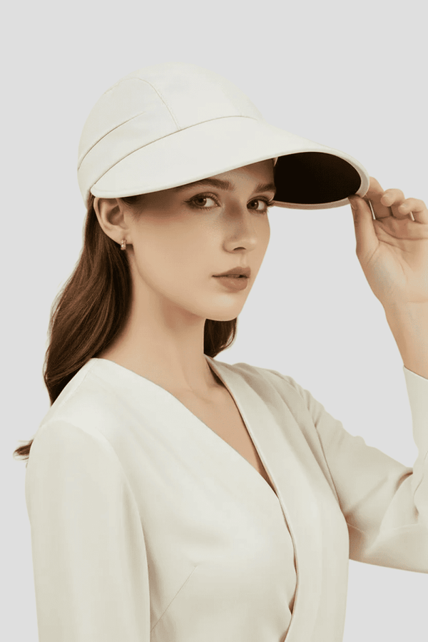 beige wide brim sun protection cap UPF 50+