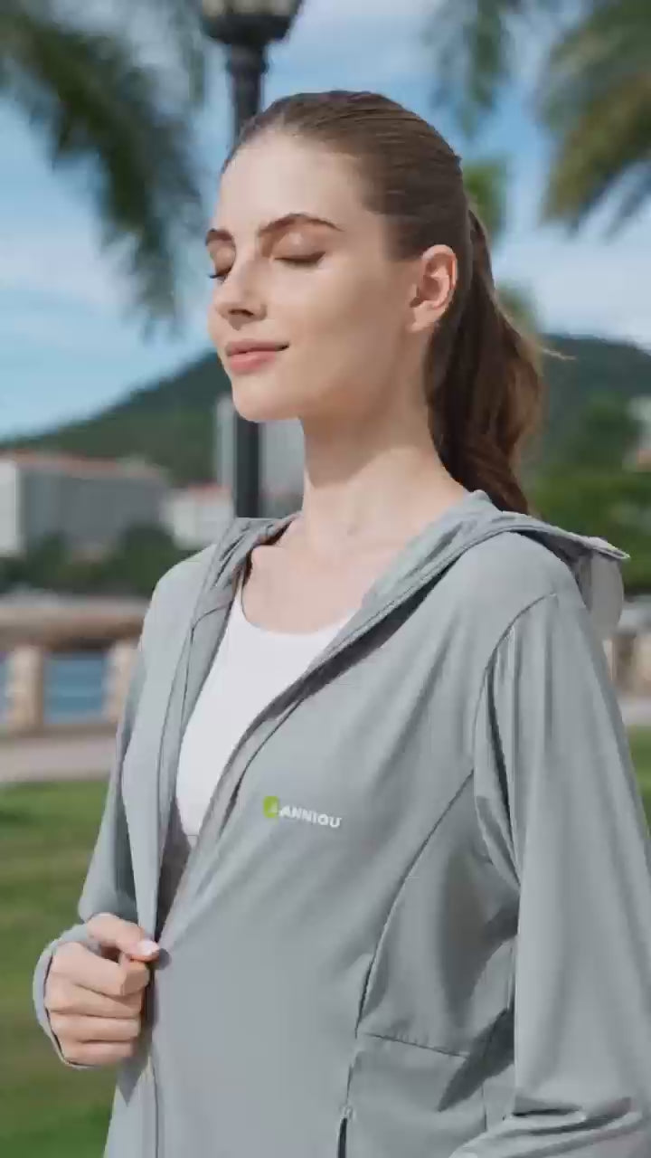 Raw Yarn Ice Silk Hooded Sun Protection Jacket