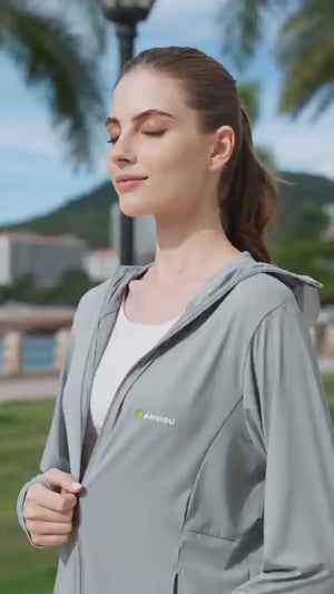 Raw Yarn Hooded Sun Protection Jacket