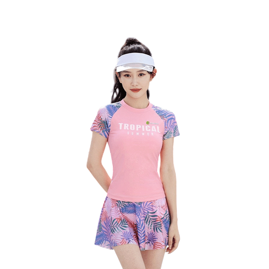Printed Two - Piece Swim Skirt Set - Sidiou Group