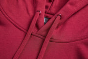 pullstring on red hoodie