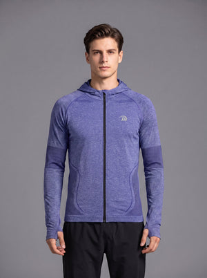 #purple Men’s Seamless Hooded Athletic Jacket